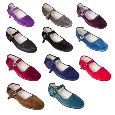 China Samtschuhe Gr. 34 - 42 NEU - BUNT - Chinaschuhe Ballerinas Trachtenschuhe 