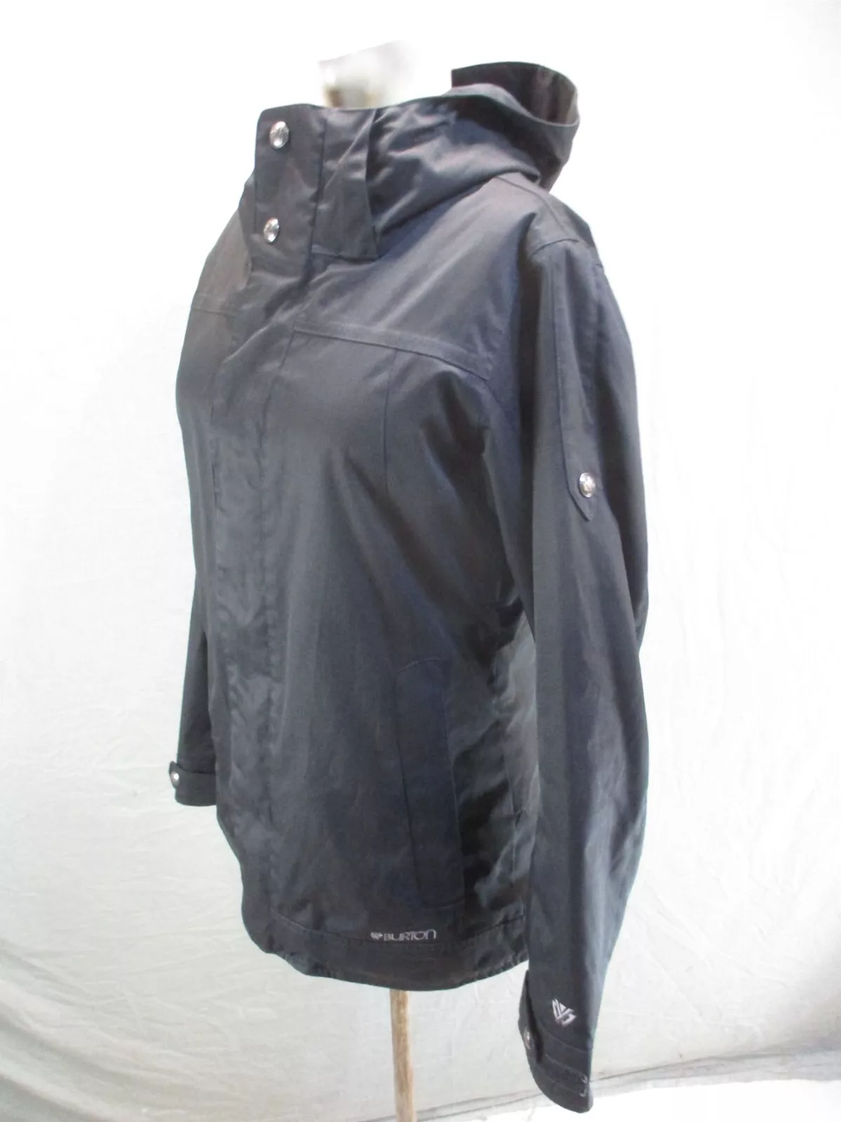 burton dry ride full zip snap powder skirt snowboard jacket
