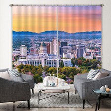 3D Mountain Town K2250 Window Photo Curtain Printing Fabric Panda 2023