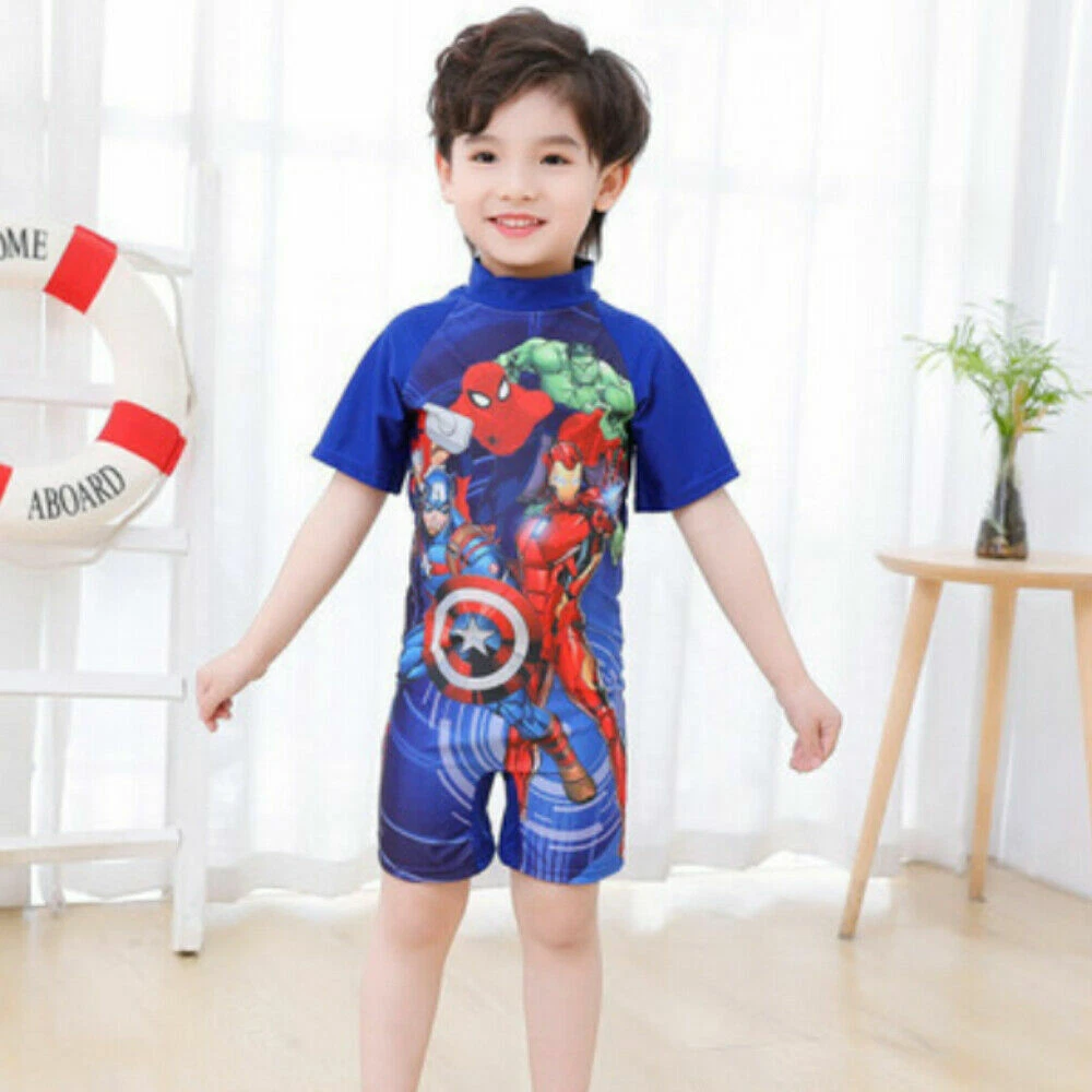 Kid Boys Swimming Costume Superhero Swimwear Beach Swimsuit One