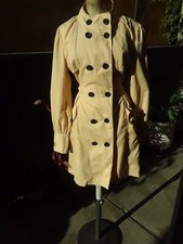 Tulle Cotton Carmel Trench Coat Belted Women’s Xl Lots Of Detailing