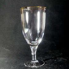 WATERFORD Marquis ETERNITY GOLD ICED TEA GLASS, Blown Crystal, 8", 22K Gold Trim