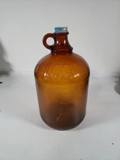 Vtg brown Clorox bottle From 1954 To 56 Large Lettering Single Finger Hole w Cap