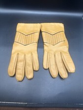 VTG Camel leather like lined gloves New W/O Tag Classic Retro 70's 80's Size A