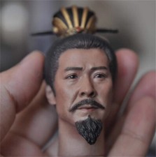 Three Kingdoms Liu Bei Head Carved 1/6 Ancient 12'' Soldier figure Model toys