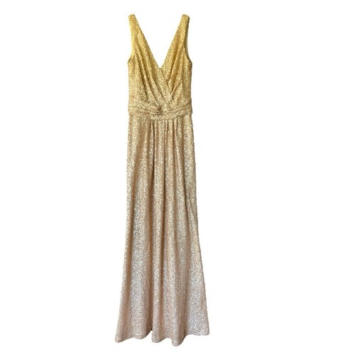 Sorella Vita Gold Sequin Formal Gown, Size 6, Wedding, Bride, Bridesmaid, Bling - Picture 2 of 8