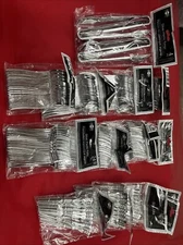 13 New/Unopened Packs Of Mini-Cocktail Spoons, Forks, Picks, Tongs Silver Plasti