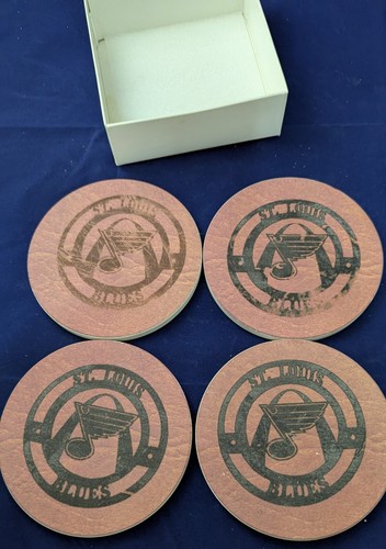 St. Louis Blues Set of 4 Round Coasters - Picture 2 of 3