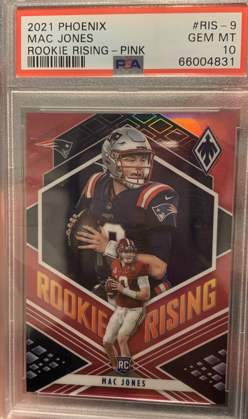 Mac Jones Panini Phoenix Rookie Rising #RIS9 Pink