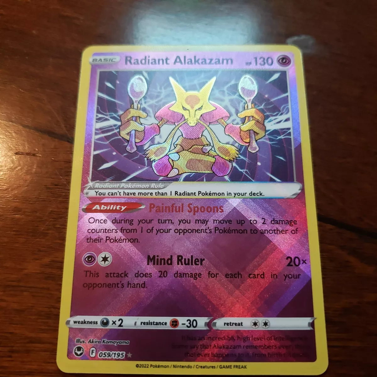 Pokemon TCG Silver Tempest Radiant Alakazam 59/195