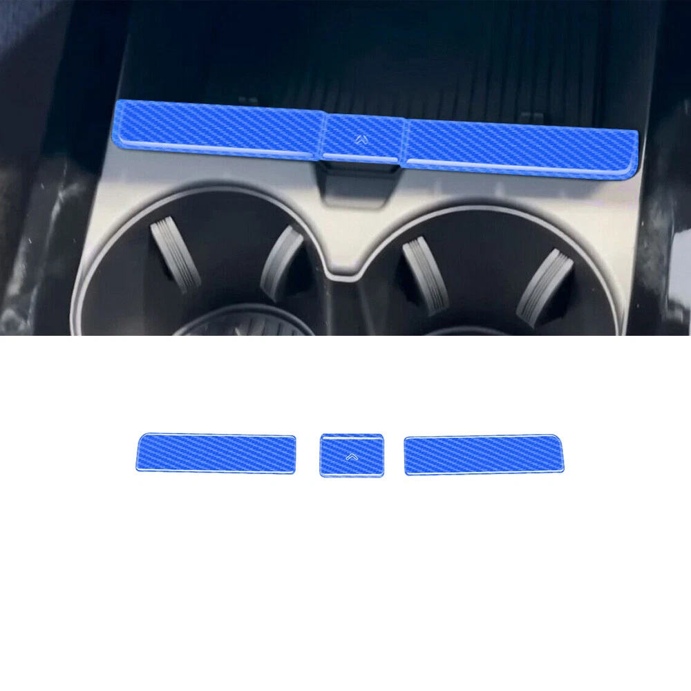 Central Console Gear Water Cup Trim 3* For Toyota Prius 23-24 Blue Carbon Fiber