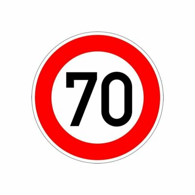 Aufkleber ''VZ 274-70 Zulässige Höchstgeschw. 70km/h'' StVO Schild Folie | Ø5-30cm