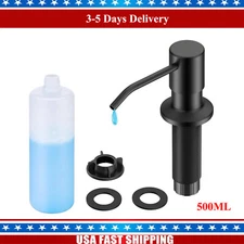 Soap Dispenser Black for Kitchen Sink Dish Soap Dispenser With 17OZ Bottle