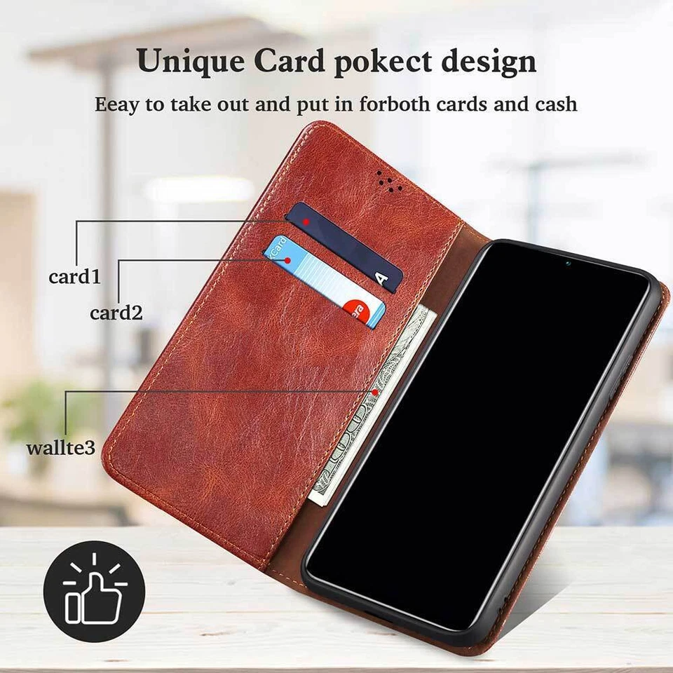 Luxury Leather Card Wallet Cover Case For 16E 16 15 14 13 12 11 Pro Max XR XS - Image 2 of 4