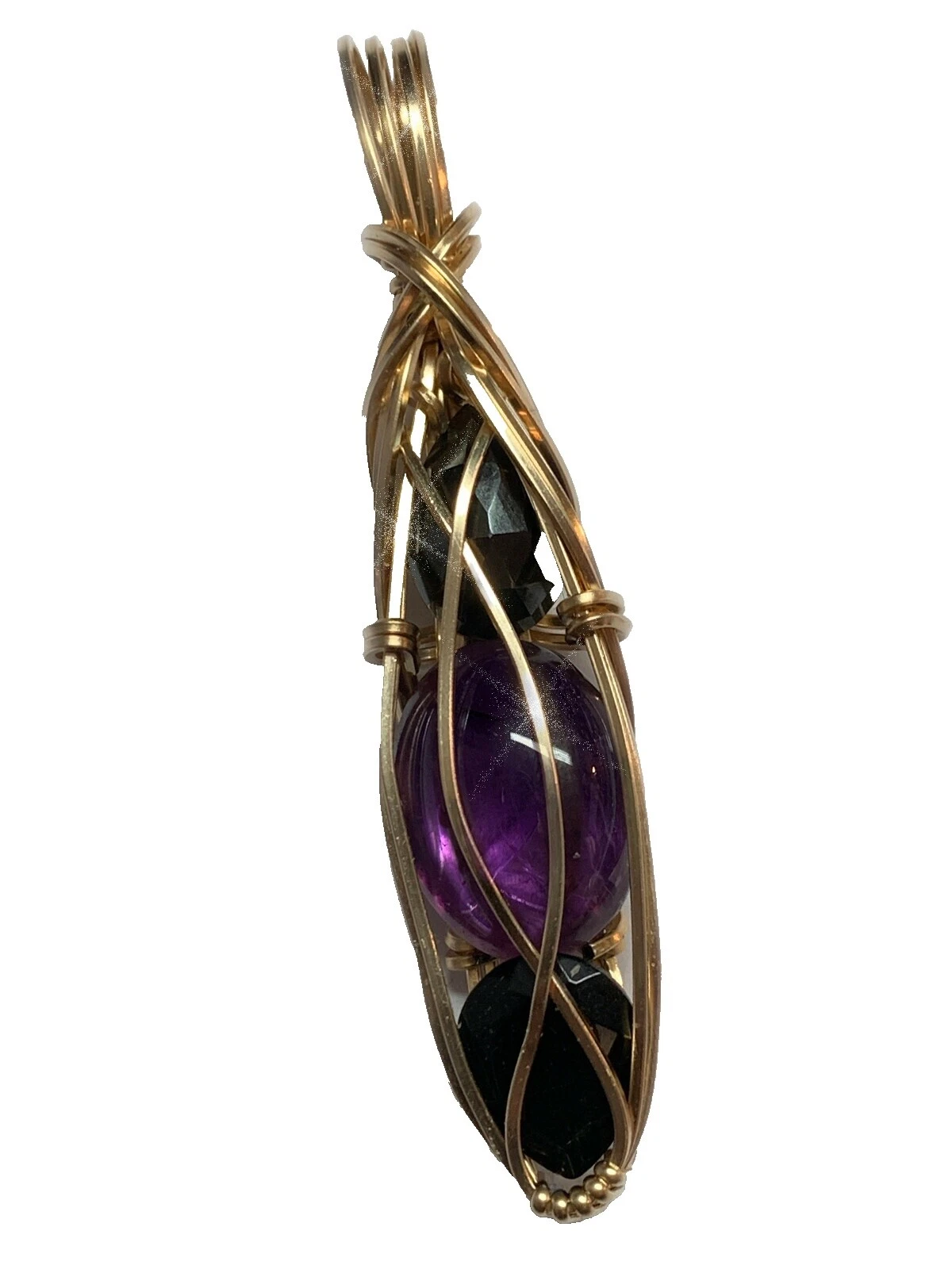 Amethyst Stone Yellow Gold Filled Fashion Necklaces & Pendants