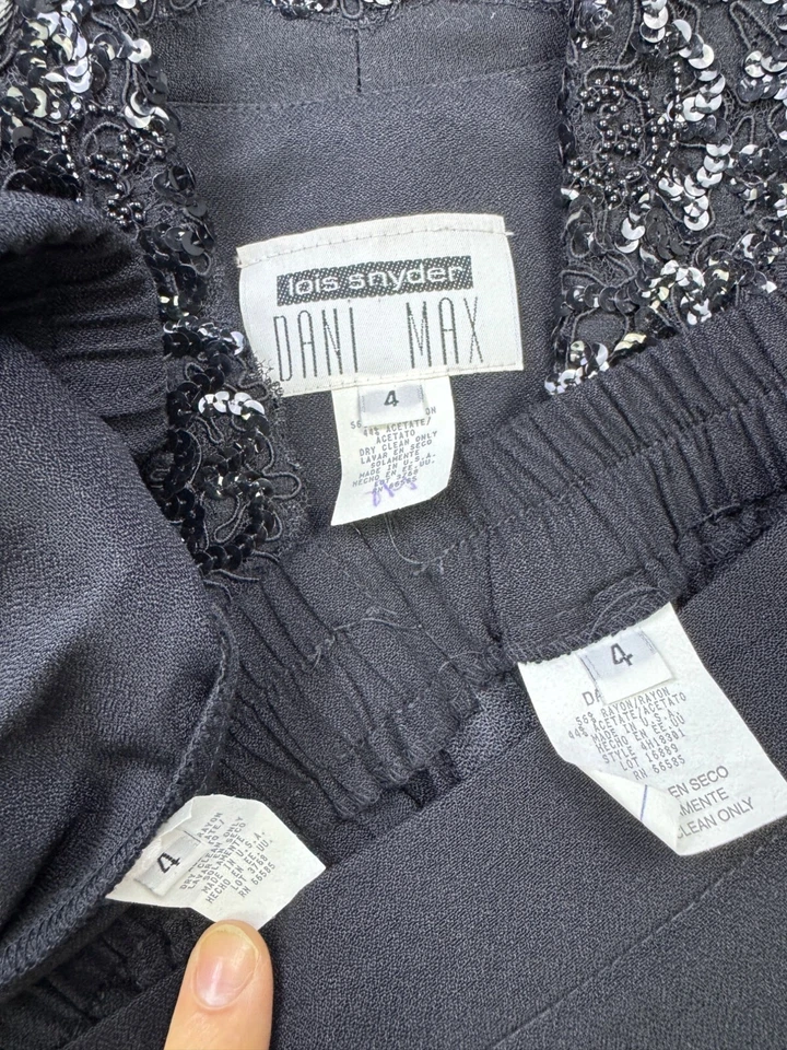 De Colección Lois Snyder Dani Max Mujeres 4 Falda Chaqueta Pantalón Conjunto de 3 piezas Lentejuelas Carrera Nuevo con Etiquetas Foto 2 de 4