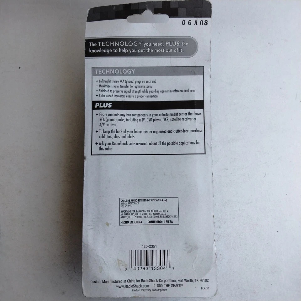 Radio Shack 3 Ft Stereo Audio Cable Technology Plus 42-2351 19.9 - Image 3 of 4