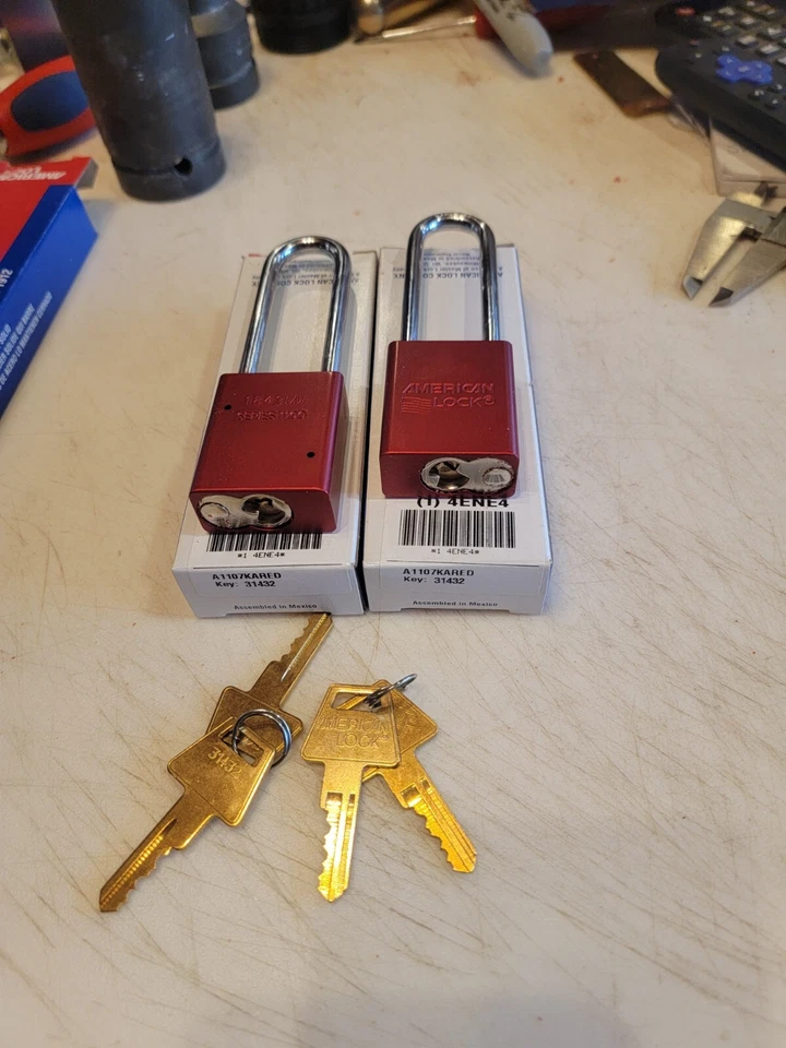 American Lock A1107kared Lockout lock,Ka,Red, 3"shackle H, 5-3/16 Overall. 2pk - Image 2 of 3