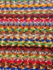 Afghan Multi Colored Crochet Bed Spread Blanket Throw 51×88 With Tassles Used