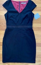 Marc New York Black Pencil Dress Size 10, NWT Short Sleeve, Zipper Back Cocktail