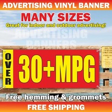 OVER 30+MPG Advertising Banner Vinyl Mesh Sign Flag