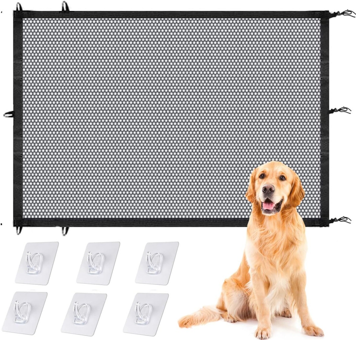 Upgrade Mesh Stair Gates for Dogs Indoor No Screw Baby Safety