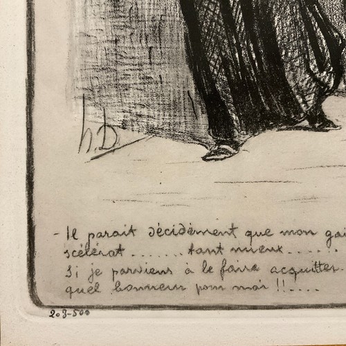 Antique Honoré Daumier Signed Limited Edition Lithograph "Le Gens de Justice" - Picture 7 of 11