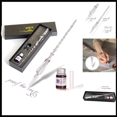 Rosa Kalligraphie-Set mit Glas Dip Pen   Für Kunst und elegante Schriftzüge