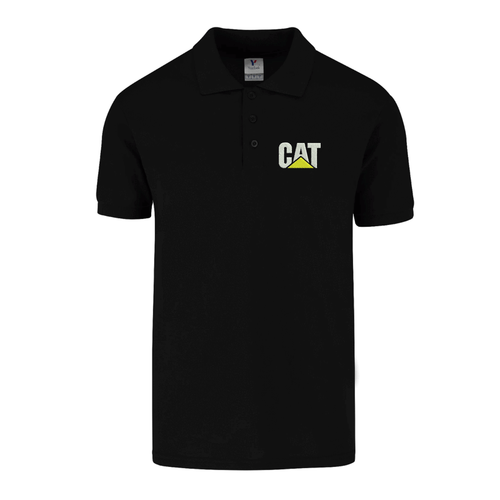Polo Shirt Caterpillar Logo Short Sleeve Fitted Slim Fit Cotton Polyester 50/50 - Picture 6 of 13