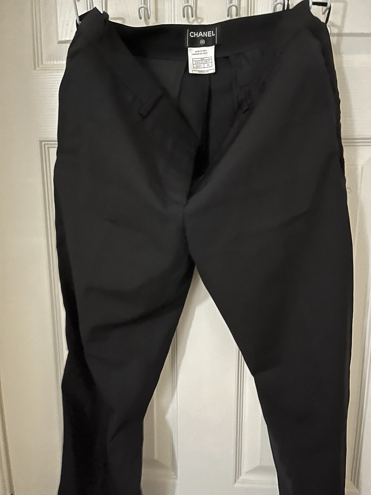 Chanel donna pantaloni abito gamba dritta alti