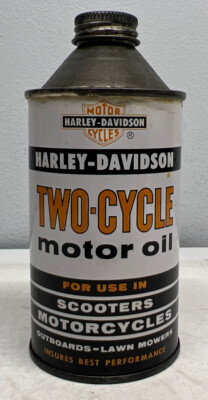Vintage Harley-Davidson Two-Cycle Motor Oil Cone Top Can Old Scooter Motorcycle