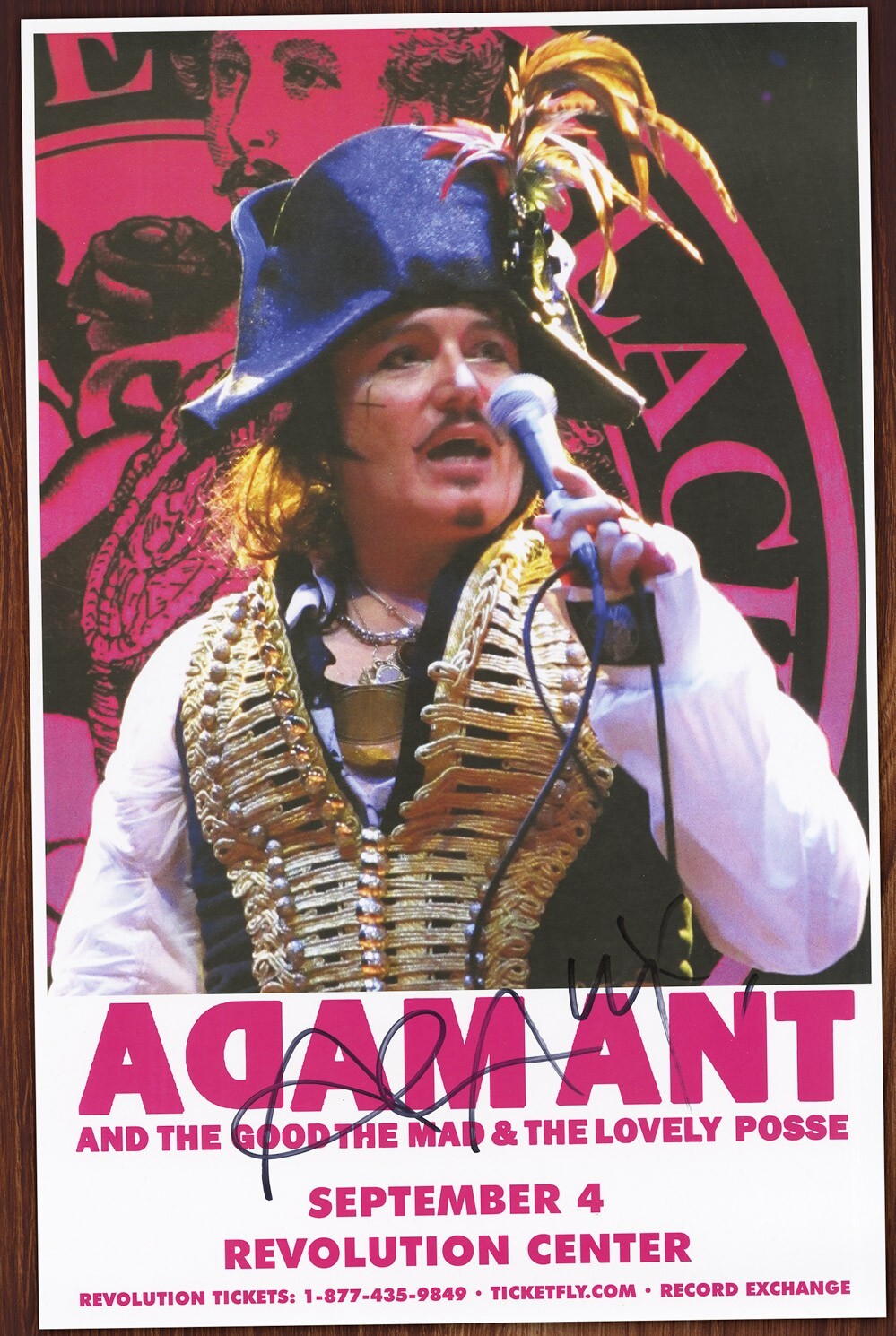 Adam Ant  autographed concert poster