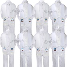 5pc Baby Toddler Virgin Mary Stole Christening Neck or Bow Tie Vest Suit Sm-7