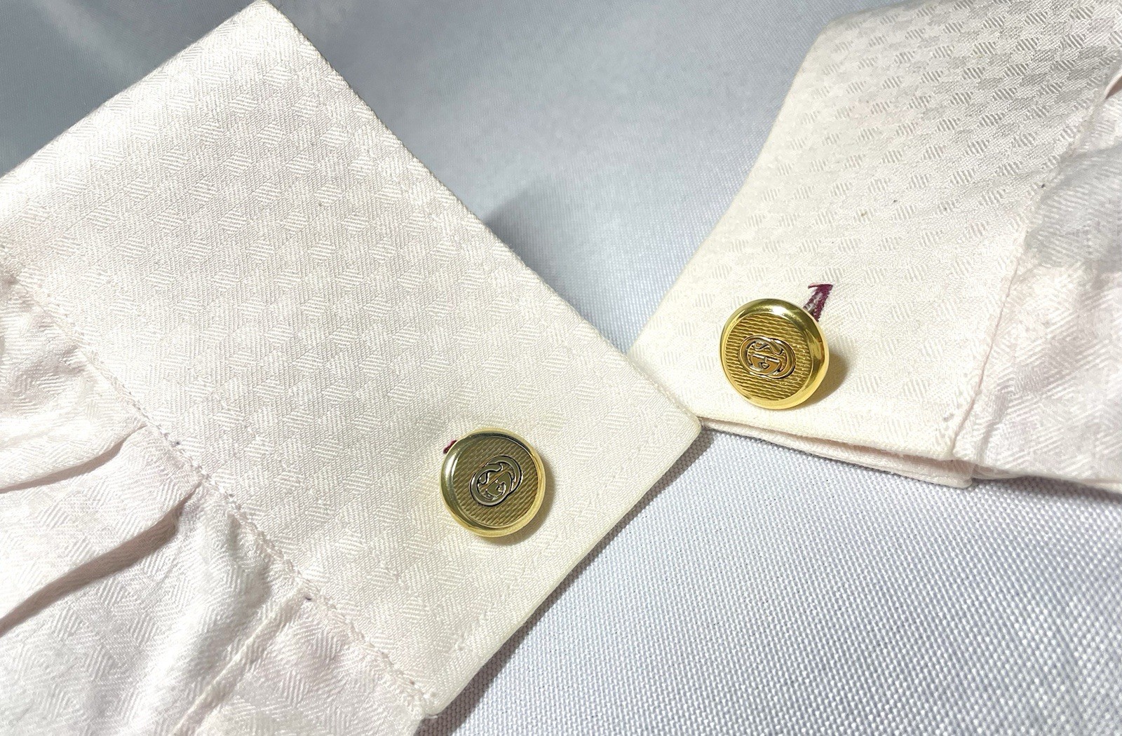 Auth [Rare] Gucci Cufflinks Interlocking G double… - image 13