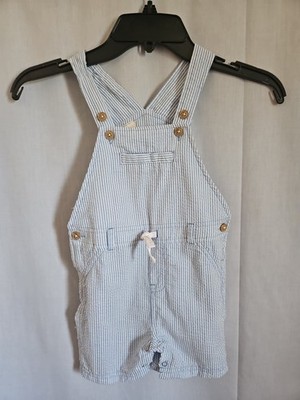First Impressions Baby Boys Classic Seersucker Short Overall Blue/White 24Months