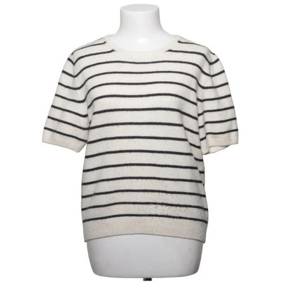 H&M, Top, Größe: M, Weiß/Schwarz, Acryl/Elasthan/Polyester/Wolle, Streifen #aCs
