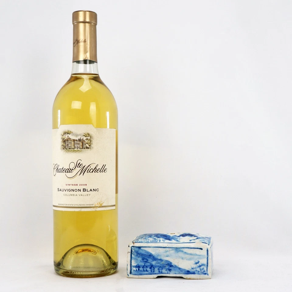 Antiguo gotero de agua coreano porcelana azul y blanco dinastía Joseon siglo XIX Foto 3 de 4