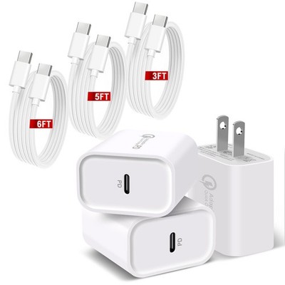 For iPhone 16 Pro Max Plus Fast USB-C Wall Charger Block &Type C to C Cable Cord