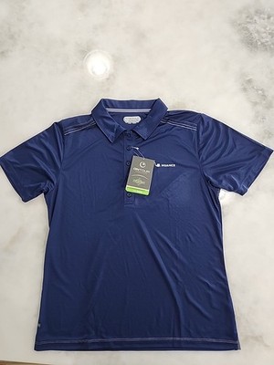 On Tour Nuance Womens Navy Blue Golf Tennis Sport 39'' Chest  Web Tech Polo Top L