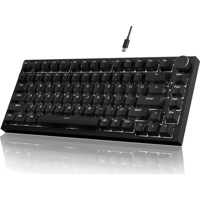 Mechanische Gaming-Tastatur mit Hot-Swap-Schalter, 75% Layout, Eisweißes Licht