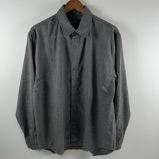NWT Abercrombie  Fitch Dark Gray Brushed Button-Up Long Sleeve Shirt Men's Sz m