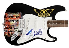 Aerosmith Signed Dream On Photo Graphics Guitar