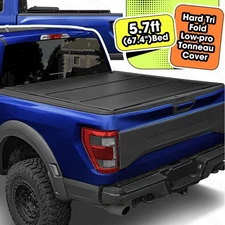 5.7 FT FRP Hard Tri Fold Low-pro Tonneau Cover for 2009 - 2025 Dodge Ram 1500
