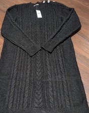 NWT! Loft Black Cotton Blend S Knit Pullover Dress S