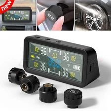 Wireless car Solar TPMS LCD tire Pressure Monitoring System + 4 external sensors