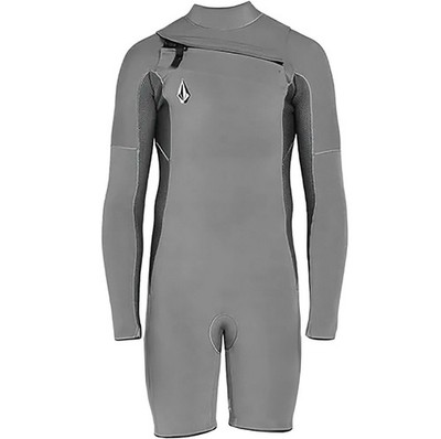VOLCOM Boys Modulator Wetsuit Gray Chest Zip Long Sleeve 2mm