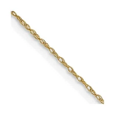 14K Yellow Gold Carded .5mm Cable Rope with Spring Ring Clasp Chain Necklace 20"