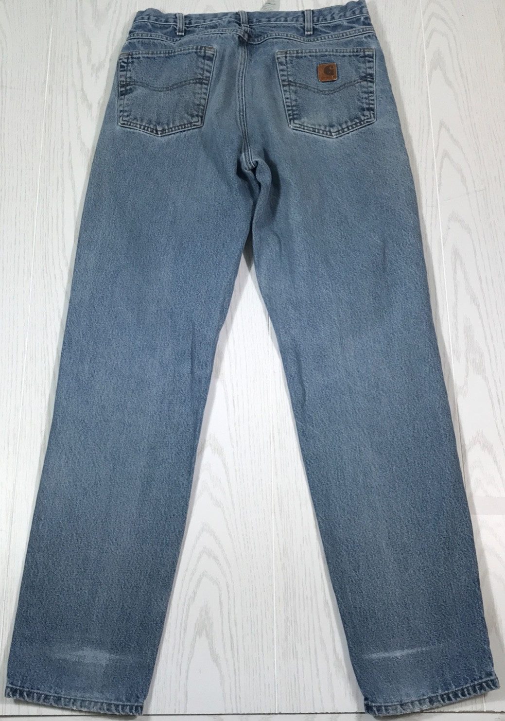 Men 32x34 Faded Blue Denim 100% Cotton Work Y2k