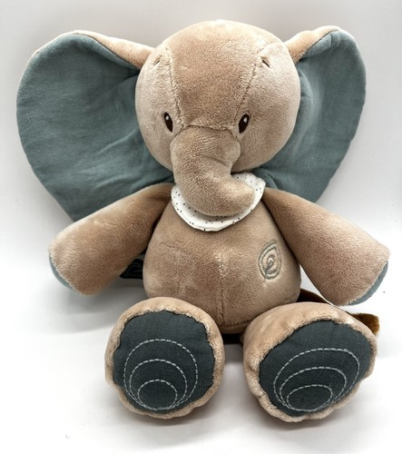 "Animal de peluche Nattou Cuddly Elephante orejas azules tostadas Lovey 11""" - Imagen 1 de 9
