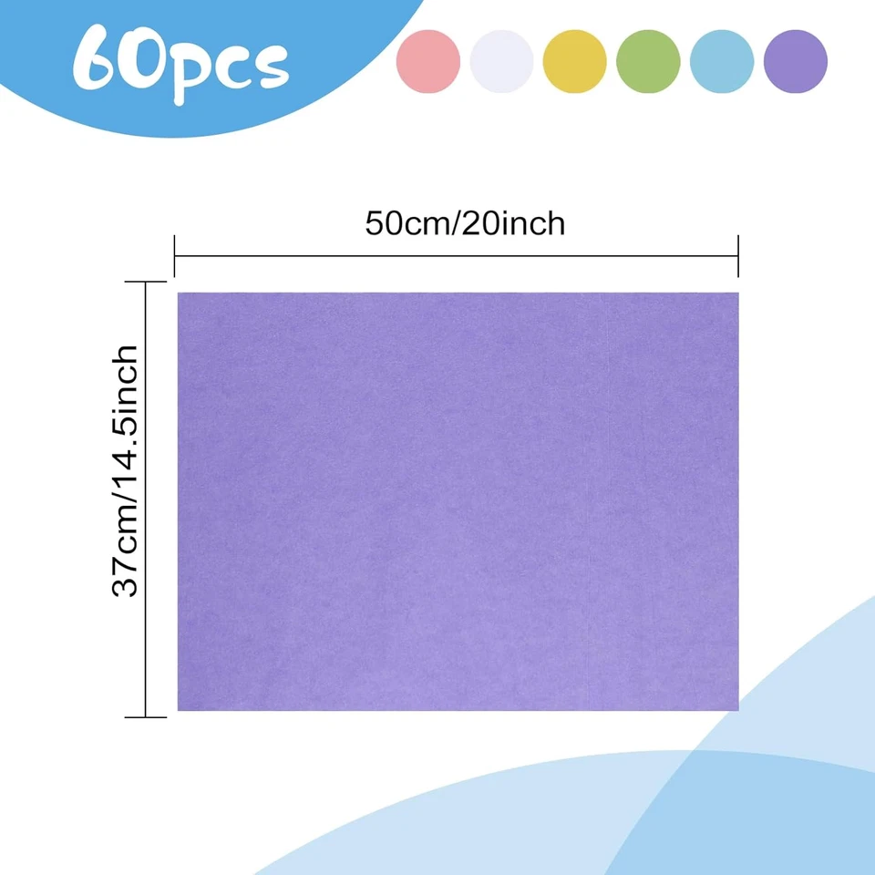 60 Sheets Easter Tissue Paper Multicolor Tissue Paper Bulk Gift Wrapping for DIY - Image 2 of 4